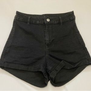 H&M High Rise Black Denim Shorts - Size 6